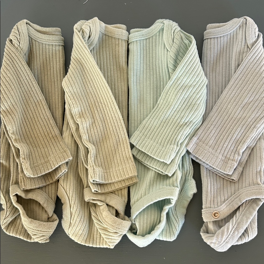 Cloud Island Ribbed Baby Onesies
